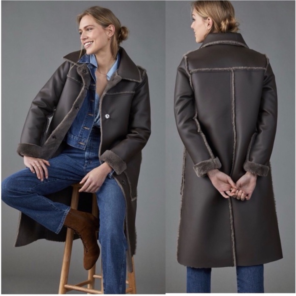NWT Anthropologie Kerry Reversible Faux Fur Coat​​​